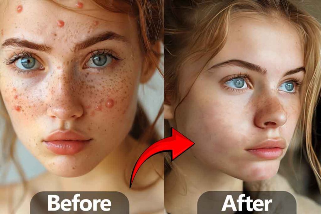 Acne before after result