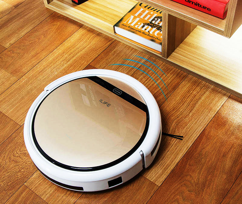 iLife V5s Pro Robotic Vacuum Cleaner with Mopping on the floor
